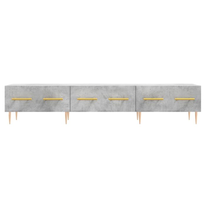Meuble TV gris béton 150x36x30 cm bois d'ingénierie – Image 3