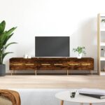 Meuble TV chêne fumé 150x36x30 cm bois d'ingénierie