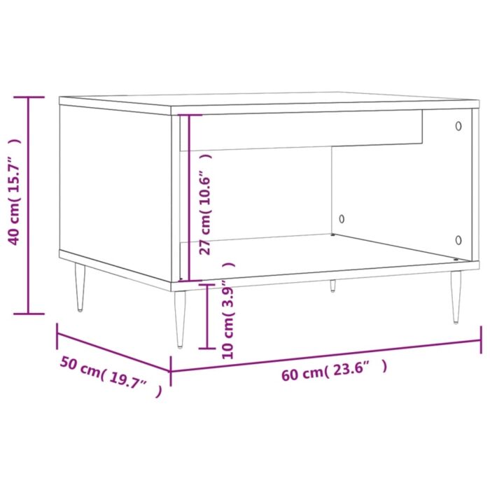Table basse chêne fumé VIDAXL - Design 60 cm - Promo! – Image 7