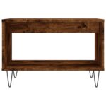 Table basse chêne fumé 60x50x40 cm bois d'ingénierie – Image 2