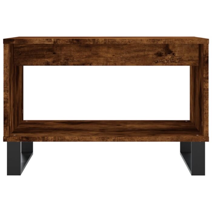 Table basse chêne fumé 60x50x40 cm bois d'ingénierie – Image 2