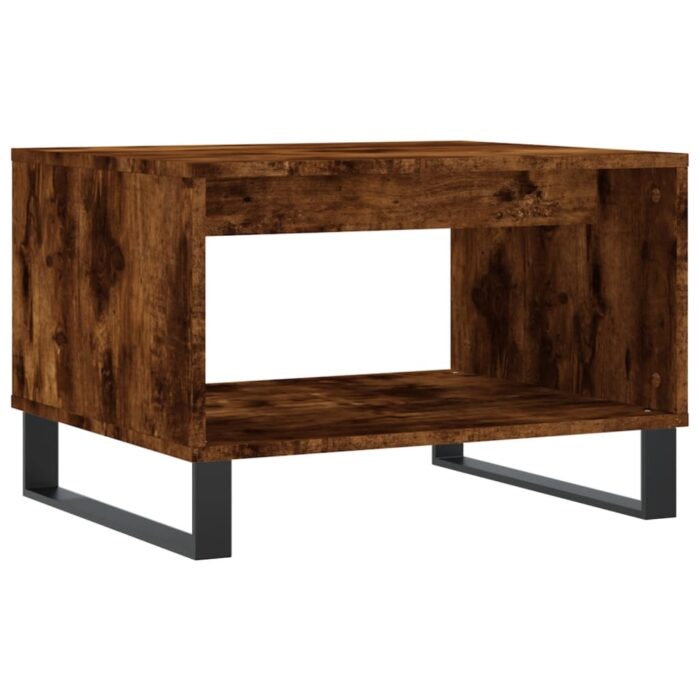 Table basse chêne fumé 60x50x40 cm bois d'ingénierie – Image 4