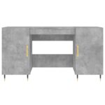 Bureau gris béton 140x50x75 cm bois d'ingénierie – Image 4