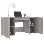 Bureau sonoma gris 140x50x75 cm bois d'ingénierie – Image 2
