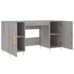 Bureau sonoma gris 140x50x75 cm bois d'ingénierie – Image 3