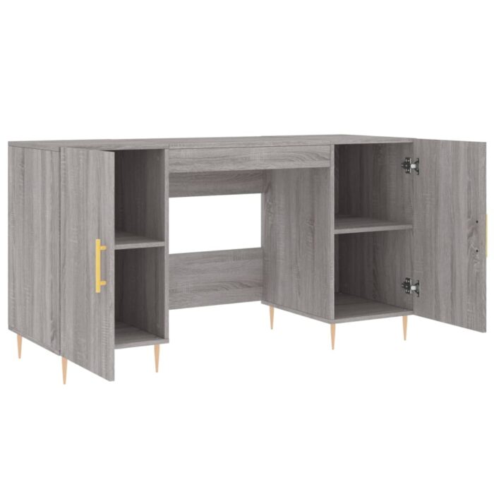 Bureau sonoma gris 140x50x75 cm bois d'ingénierie – Image 3