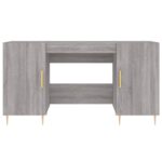 Bureau sonoma gris 140x50x75 cm bois d'ingénierie – Image 4