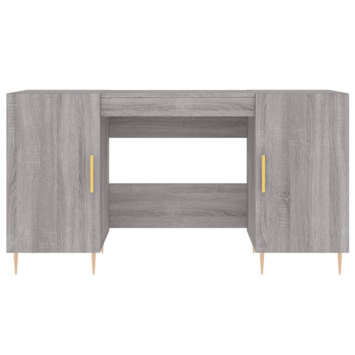 Bureau sonoma gris 140x50x75 cm bois d'ingénierie – Image 4