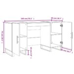 Bureau chêne sonoma 140x50x75 cm bois d'ingénierie – Image 10