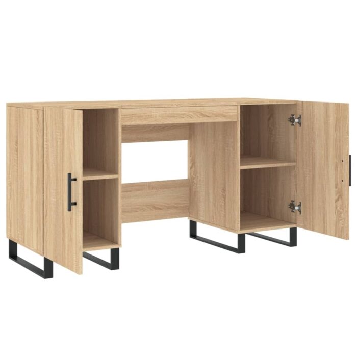 Bureau chêne sonoma 140x50x75 cm bois d'ingénierie – Image 3