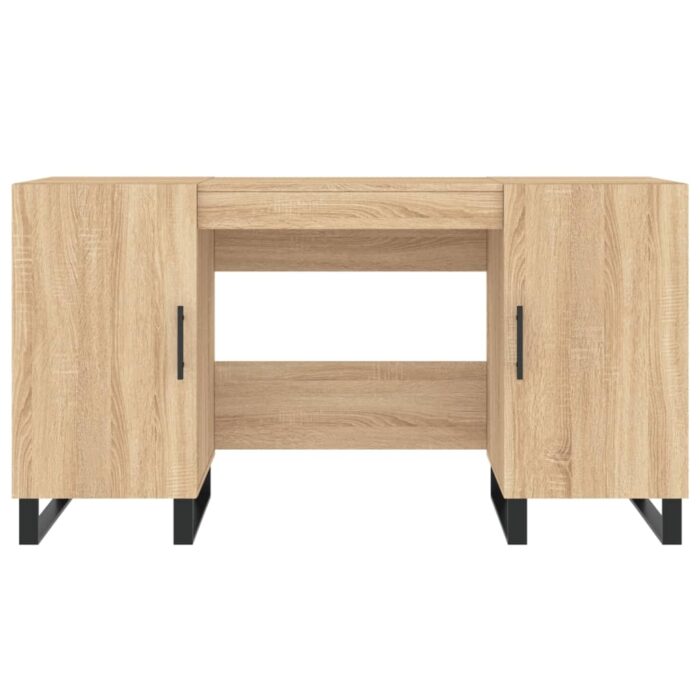 Bureau chêne sonoma 140x50x75 cm bois d'ingénierie – Image 4