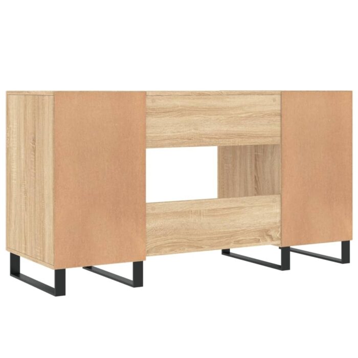 Bureau chêne sonoma 140x50x75 cm bois d'ingénierie – Image 6