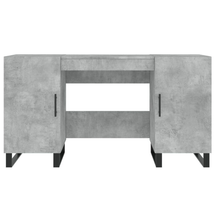 Bureau gris béton 140x50x75 cm bois d'ingénierie – Image 4