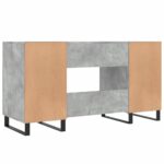 Bureau gris béton 140x50x75 cm bois d'ingénierie – Image 6