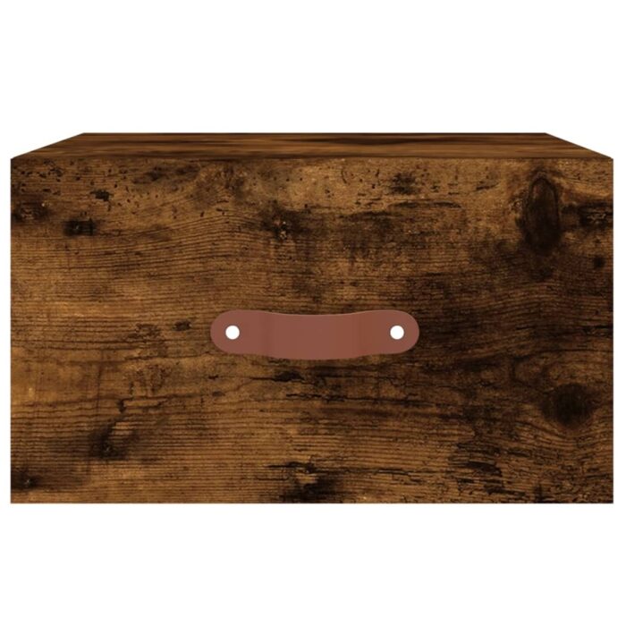 Table de chevet murale chêne fumé 35x35x20 cm – Image 3