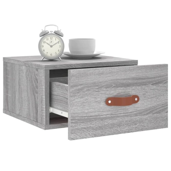 Table de chevet murale sonoma gris 35x35x20 cm – Image 2