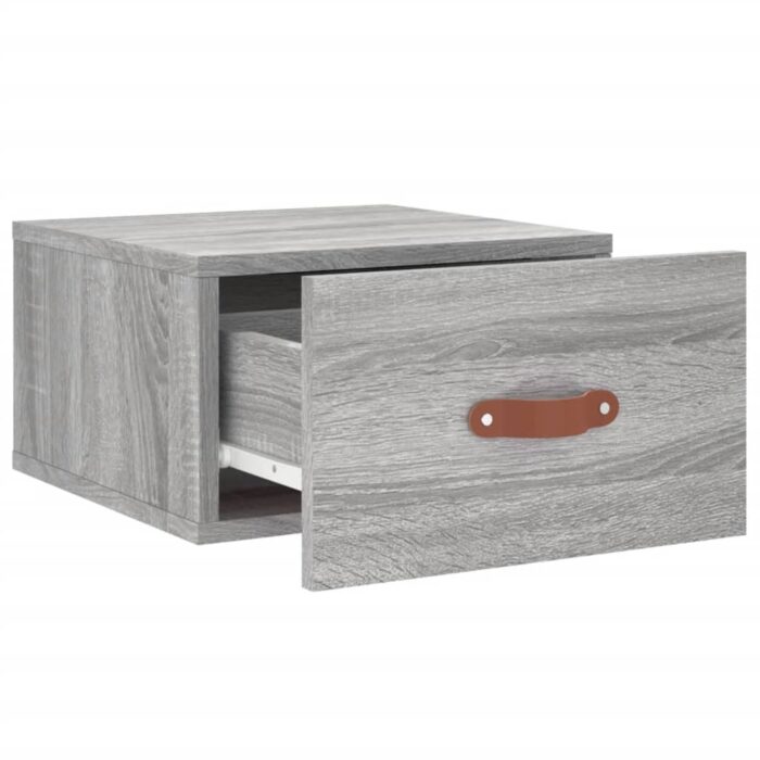 Table de chevet murale sonoma gris 35x35x20 cm – Image 4