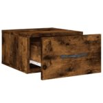 Table de chevet murale chêne fumé 35x35x20 cm – Image 4