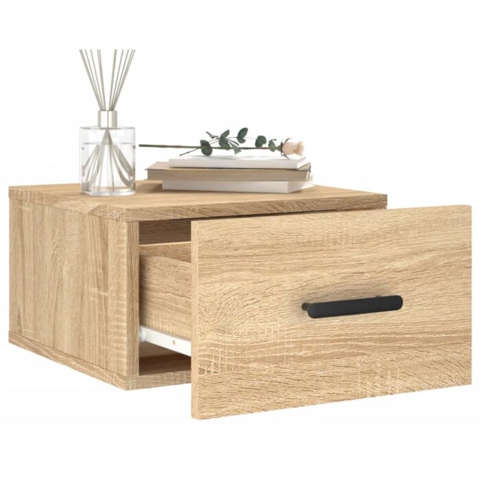 Table de chevet murale chêne sonoma 35x35x20 cm – Image 2