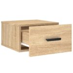 Table de chevet murale chêne sonoma 35x35x20 cm – Image 4