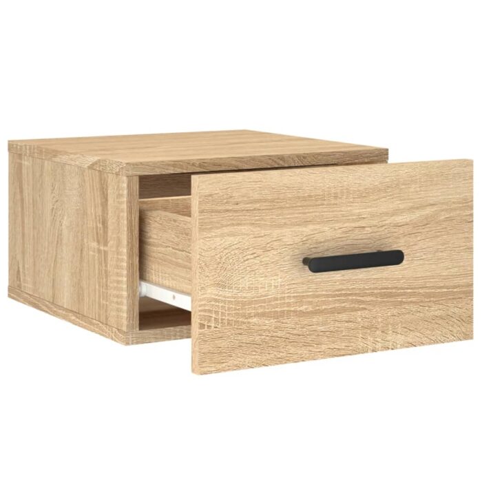 Table de chevet murale chêne sonoma 35x35x20 cm – Image 4