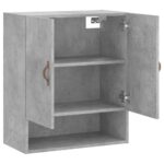 Armoire murale gris béton 60x31x70 cm bois d'ingénierie – Image 4