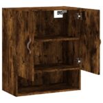 Armoire murale chêne fumé 60x31x70 cm bois d'ingénierie – Image 4