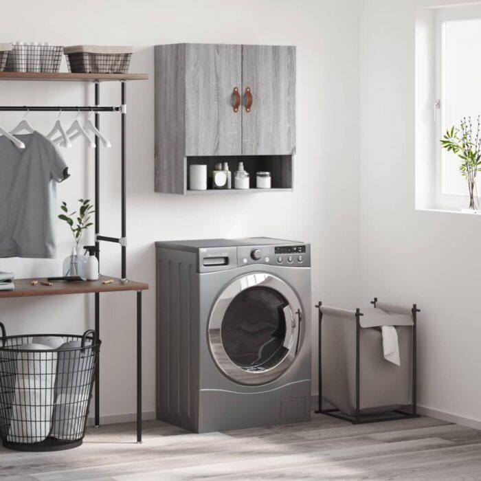 Armoire murale sonoma gris 60x31x70 cm bois d'ingénierie – Image 1