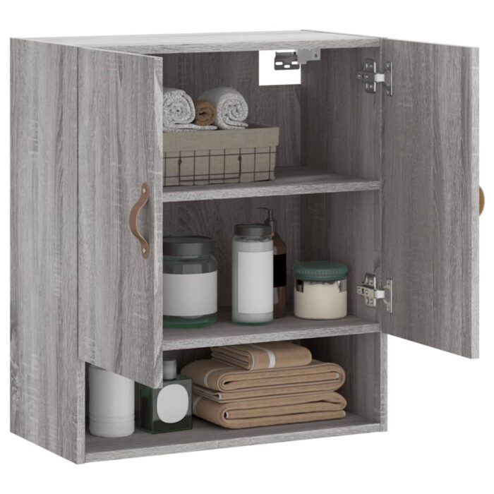 Armoire murale sonoma gris 60x31x70 cm bois d'ingénierie – Image 2
