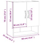 Armoire murale chêne sonoma 60x31x70 cm bois d'ingénierie – Image 10