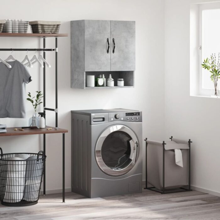 Armoire murale gris béton 60x31x70 cm bois d'ingénierie – Image 1