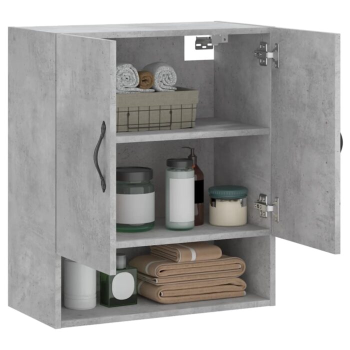Armoire murale gris béton 60x31x70 cm bois d'ingénierie – Image 2