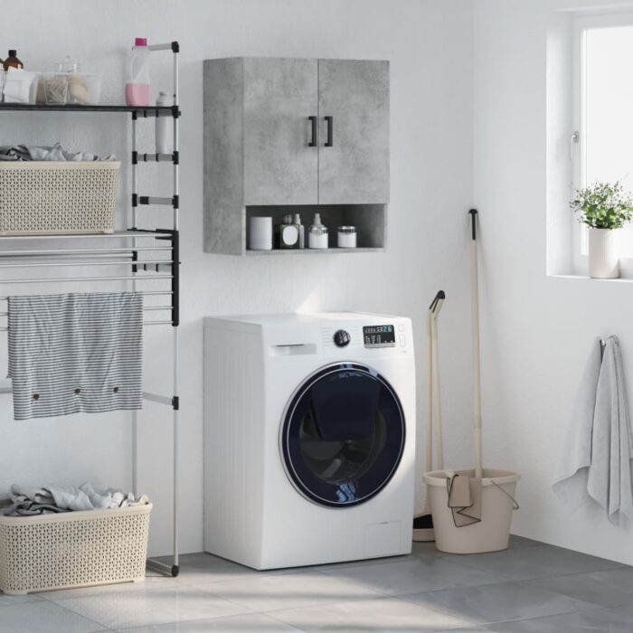 Armoire murale gris béton 60x31x70 cm bois d'ingénierie – Image 1