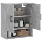 Armoire murale gris béton 60x31x70 cm bois d'ingénierie – Image 2