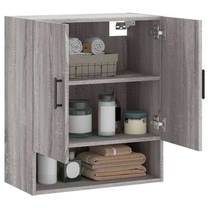 Armoire murale sonoma gris 60x31x70 cm bois d'ingénierie – Image 2
