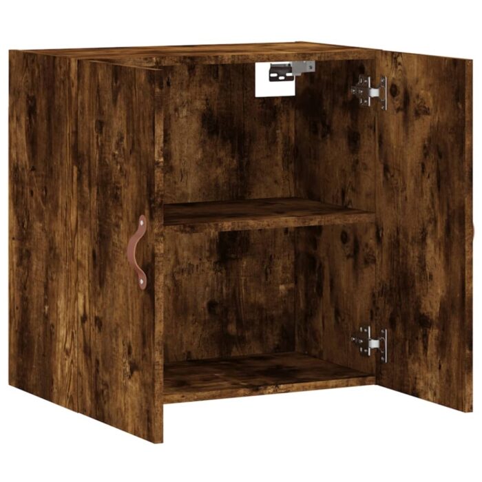 Armoire murale chêne fumé 60x31x60 cm bois d'ingénierie – Image 4