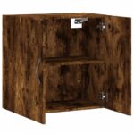 Armoire murale chêne fumé 60x31x60 cm bois d'ingénierie – Image 4