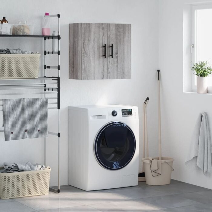 Armoire murale sonoma gris 60x31x60 cm bois d'ingénierie – Image 1