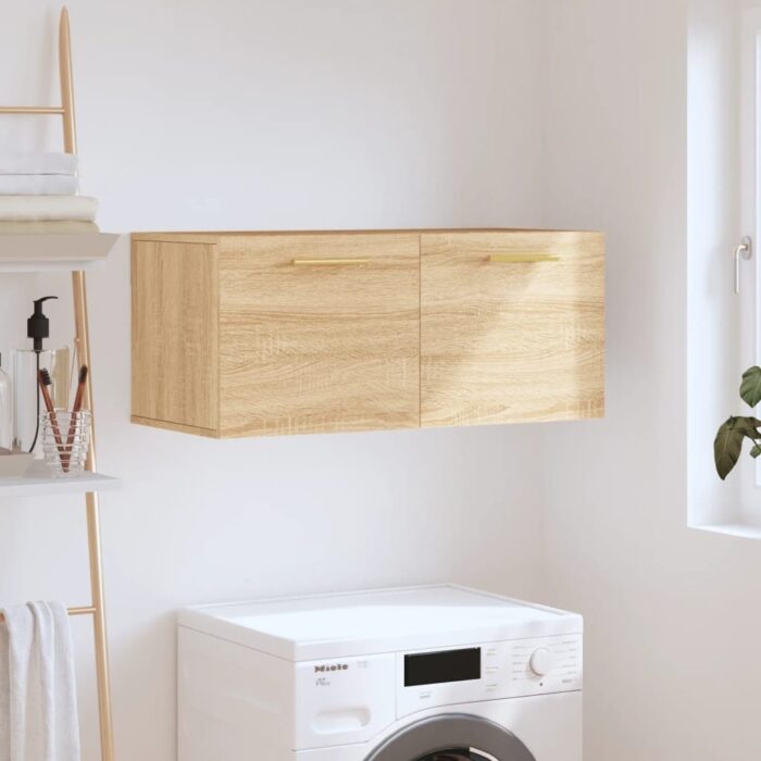 Armoire murale chêne sonoma 80x36,5x35 cm bois d'ingénierie – Image 1