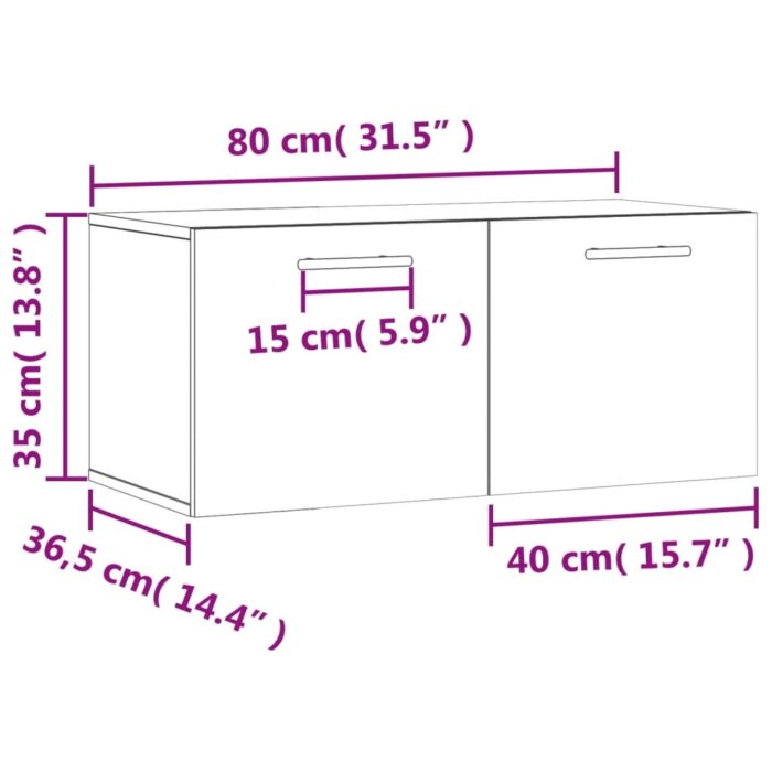Armoire murale chêne sonoma 80x36,5x35 cm bois d'ingénierie – Image 10