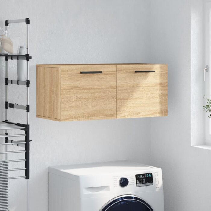Armoire murale chêne sonoma 80x36,5x35 cm bois d'ingénierie – Image 1