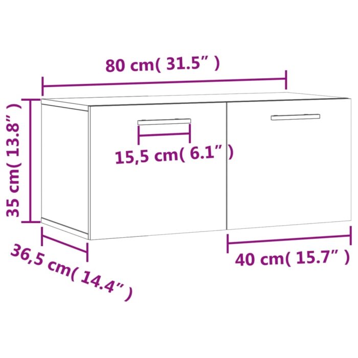 Armoire murale chêne sonoma 80x36,5x35 cm bois d'ingénierie – Image 10