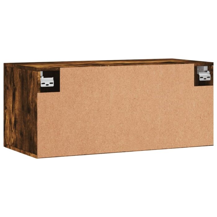 Armoire murale chêne fumé 80x36,5x35 cm bois d'ingénierie – Image 6