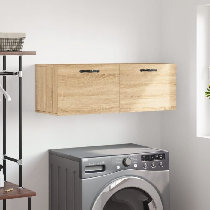 Armoire murale chêne sonoma 100x36,5x35 cm bois d'ingénierie – Image 1