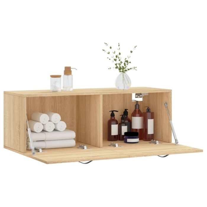Armoire murale chêne sonoma 100x36,5x35 cm bois d'ingénierie – Image 2