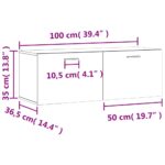 Armoire murale blanc 100x36,5x35 cm bois d'ingénierie – Image 10