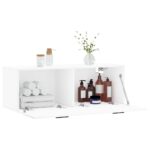 Armoire murale blanc 100x36,5x35 cm bois d'ingénierie – Image 2