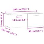 Armoire murale blanc 100x36,5x35 cm bois d'ingénierie – Image 10