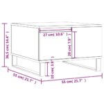 Table basse blanc 55x55x36,5 cm bois d'ingénierie – Image 9