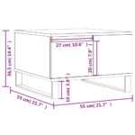 Table basse chêne sonoma 55x55x36,5 cm bois d'ingénierie – Image 9